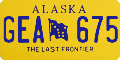 AK license plate GEA675