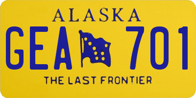 AK license plate GEA701