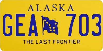 AK license plate GEA703