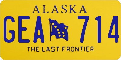 AK license plate GEA714