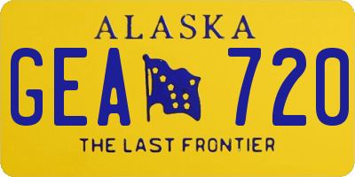 AK license plate GEA720
