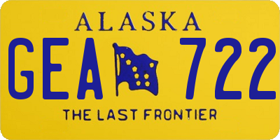 AK license plate GEA722