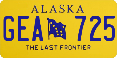 AK license plate GEA725