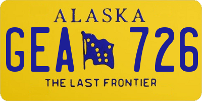 AK license plate GEA726
