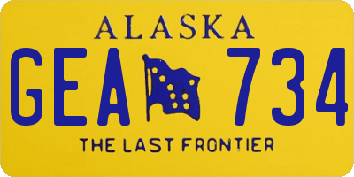 AK license plate GEA734