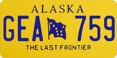 AK license plate GEA759