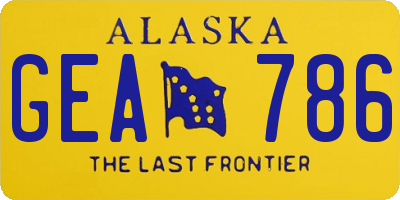 AK license plate GEA786