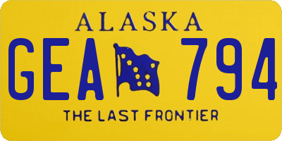 AK license plate GEA794