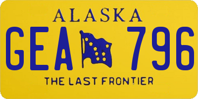 AK license plate GEA796