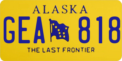 AK license plate GEA818