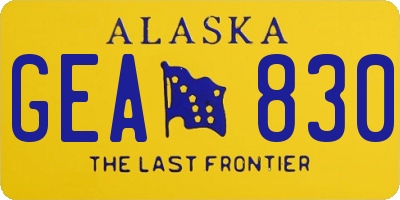 AK license plate GEA830
