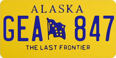 AK license plate GEA847