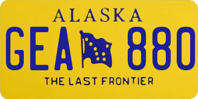 AK license plate GEA880