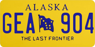 AK license plate GEA904