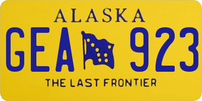 AK license plate GEA923