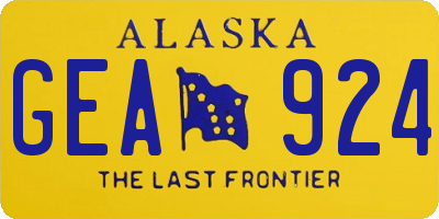 AK license plate GEA924