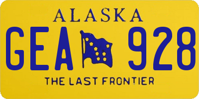 AK license plate GEA928