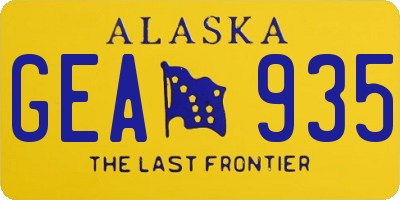 AK license plate GEA935