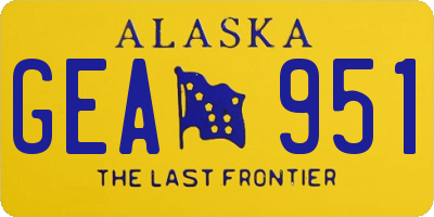 AK license plate GEA951