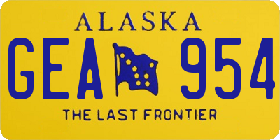 AK license plate GEA954