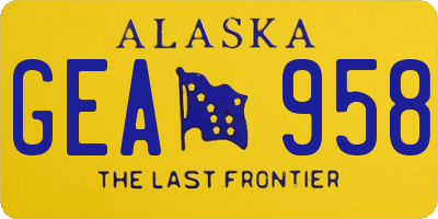 AK license plate GEA958