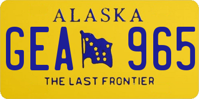 AK license plate GEA965