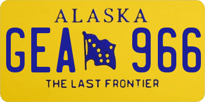 AK license plate GEA966
