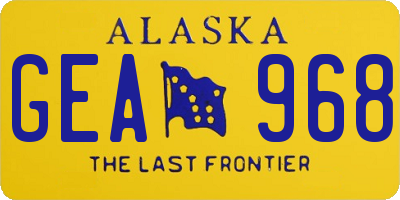 AK license plate GEA968