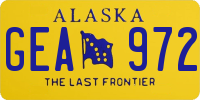 AK license plate GEA972