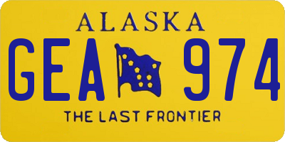 AK license plate GEA974