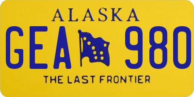 AK license plate GEA980