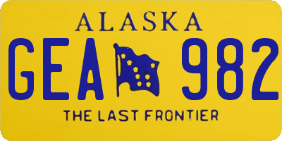 AK license plate GEA982