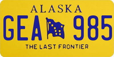 AK license plate GEA985