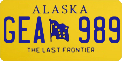AK license plate GEA989