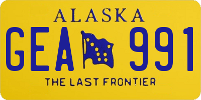 AK license plate GEA991
