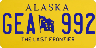 AK license plate GEA992