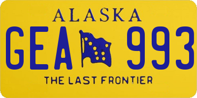 AK license plate GEA993