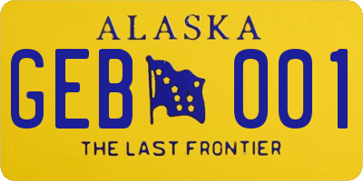 AK license plate GEB001
