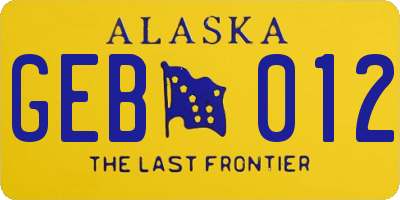 AK license plate GEB012