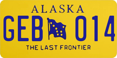 AK license plate GEB014