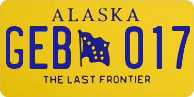 AK license plate GEB017