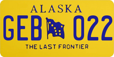 AK license plate GEB022