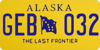 AK license plate GEB032