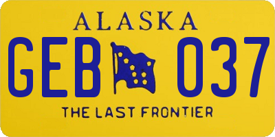 AK license plate GEB037
