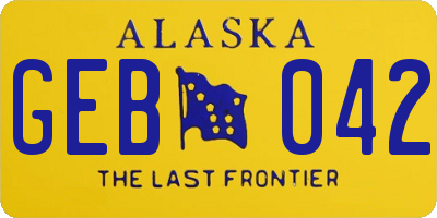 AK license plate GEB042