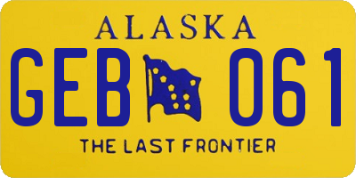 AK license plate GEB061