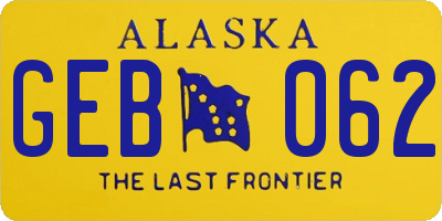 AK license plate GEB062