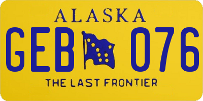 AK license plate GEB076