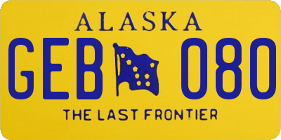 AK license plate GEB080
