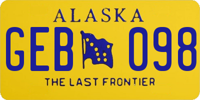 AK license plate GEB098